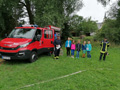 Das Feuerwehrauto war auf der Burgwiese ausgestellt., Bild: EL