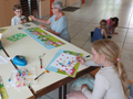 Mal- und Spieltisch wie immer gut besucht, Bild: IL