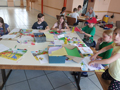 Mal- und Spieltisch wie immer gut besucht, Bild: IL
